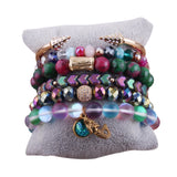 Bohemian Natural Stone Bracelet & Bangle Sets For Women