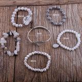 Bohemian Natural Stone Bracelet & Bangle Sets For Women
