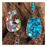 Bohemian Charm Wrap Bracelets Natural Stones 5 Strands Gift
