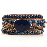 Boho Bracelet Mixed Stones and Charm Handmade Wrap Bracelet