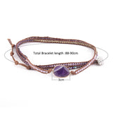 Boho Bracelet Mixed Stones and Charm Handmade Wrap Bracelet