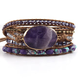 RH Bohemian Jewelry Bracelet Mixed Natural Stones Charm Wrap Handma