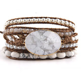 RH Bohemian Jewelry Bracelet Mixed Natural Stones Charm Wrap Handma