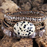 RH Bohemian Jewelry Bracelet Mixed Natural Stones Charm Wrap Handma