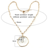 Boho Glass Crystal Rosary Link Pendant Choker Necklace