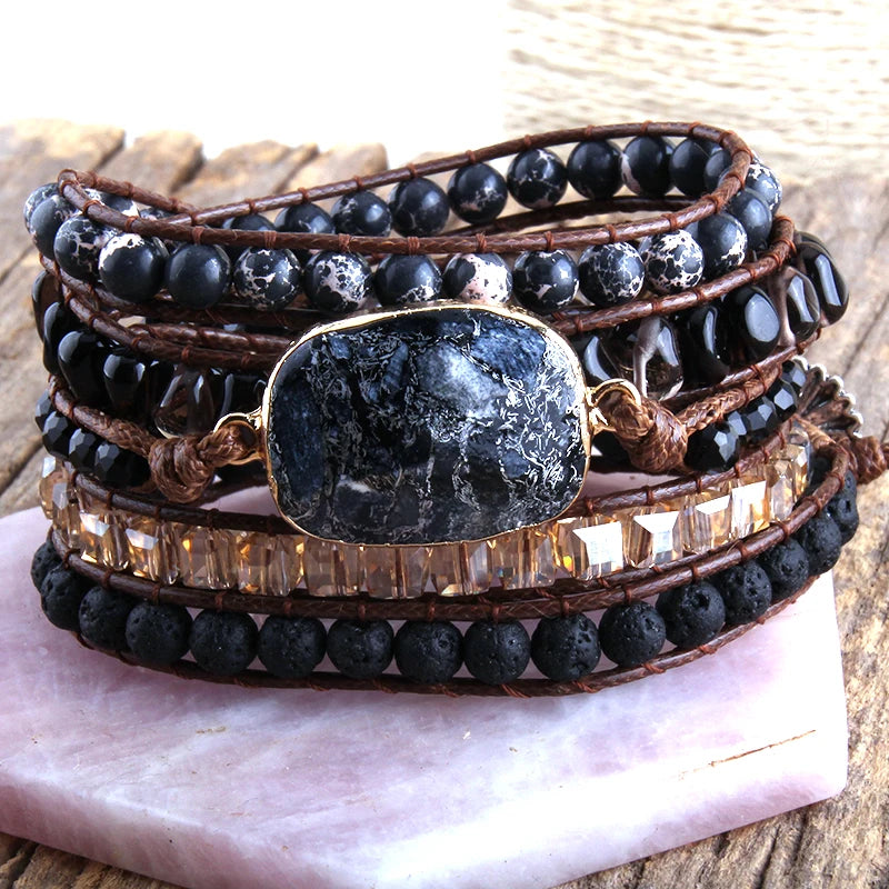 Boho Jewelry 5 Strand Wrap Bracelets Gift