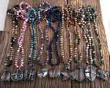 Boho Jewelry Natural Stones & Crystal Glass Pendant Necklaces
