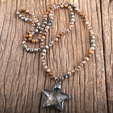 Boho Jewelry Natural Stones & Crystal Glass Pendant Necklaces