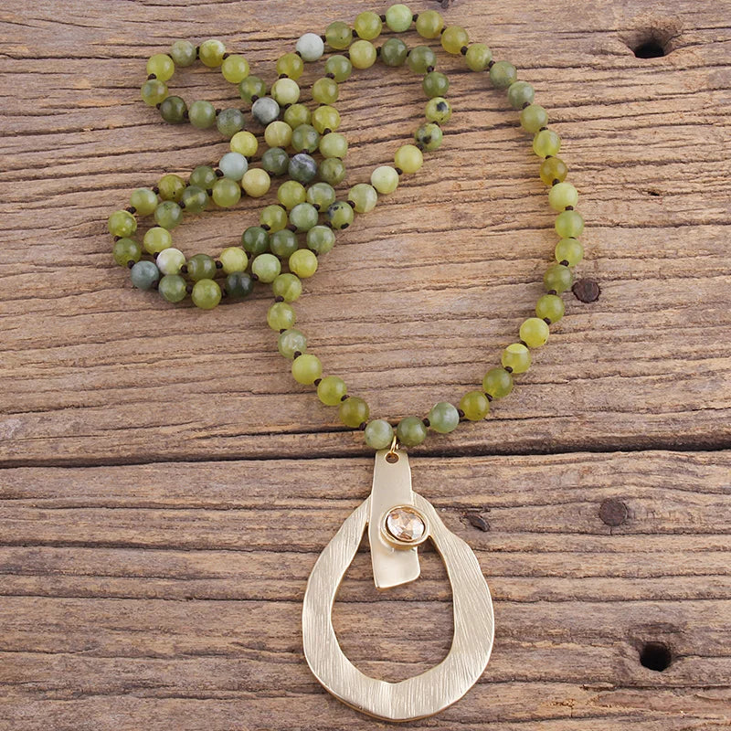 Bohemian Drop Pendant Necklace for Women - Boho Gift