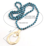 Bohemian Drop Pendant Necklace for Women - Boho Gift