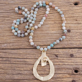 Bohemian Drop Pendant Necklace for Women - Boho Gift
