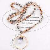 Bohemian Stone Pendant Necklace for Women Boho Gift