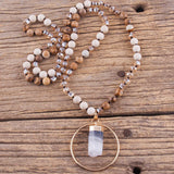 Bohemian Stone Pendant Necklace for Women Boho Gift