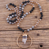 Bohemian Stone Pendant Necklace for Women Boho Gift