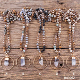Bohemian Stone Pendant Necklace for Women Boho Gift