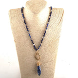 Bohemian Natural Stone Pendant Necklace Mattgold Links