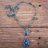 Bohemian Drop Stone Pendant Boho Necklace for Women