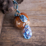 Bohemian Drop Stone Pendant Boho Necklace for Women