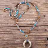 RH Bohemian Jewelry Natural Stones Moon Necklace Women Gift