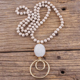 Bohemian Jewelry Natural Druzy Stone Pendant Necklace