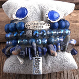 Bohemian Stone Beaded Bracelet 5pc Set for Women