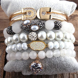 Bohemian Stone Beaded Bracelet 5pc Set for Women