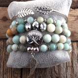 Bohemian Stone Beaded Bracelet 5pc Set for Women