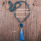 Bohemian Druzy Stone Tassel Necklace - Women's Boho Jewelry