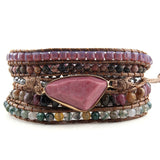 Bohemian Jewelry Triangle Natural Stones Charm Wrap Bracelets