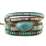 Bohemian Jewelry Triangle Natural Stones Charm Wrap Bracelets