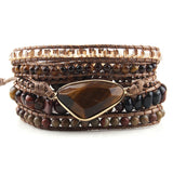 Bohemian Jewelry Triangle Natural Stones Charm Wrap Bracelets