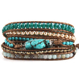 Bohemian Wrap 5 Strands Bracelets Natural Stones Charm Gift