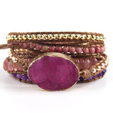 Bohemian Wrap 5 Strands Bracelets Natural Stones Charm Gift
