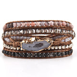 Bohemian Wrap 5 Strands Bracelets Natural Stones Charm Gift