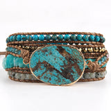 Bohemian Wrap 5 Strands Bracelets Natural Stones Charm Gift