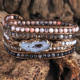 Bohemian Wrap 5 Strands Bracelets Natural Stones Charm Gift