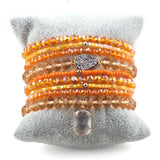 Boho Beaded Glass Stack Bracelet Set For Women - 9pc