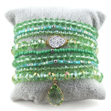 Boho Beaded Glass Stack Bracelet Set For Women - 9pc