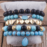 RH Boho Beaded Bracelet Jewelry 5pc Stack Bracelet & Bangle Sets For Women