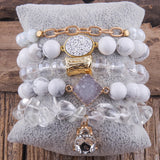 RH Boho Beaded Bracelet Jewelry 5pc Stack Bracelet & Bangle Sets For Women