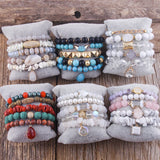 RH Boho Beaded Bracelet Jewelry 5pc Stack Bracelet & Bangle Sets For Women