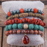 RH Boho Beaded Bracelet Jewelry 5pc Stack Bracelet & Bangle Sets For Women