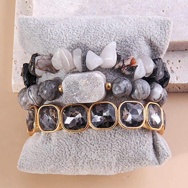Boho Beaded Bracelet 3pc Stack Sets For Women Gift
