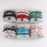 Boho Beaded Bracelet 5pc Stack Drop Bracelet & Bangle Set Women Jewelry