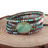 RH Boho Bracelet Natural Stones Charm Wrap Bracelets