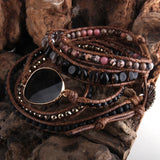 RH Boho Bracelet Natural Stones Charm Wrap Bracelets