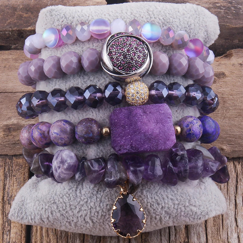 5pc Boho Multicolor Beaded Bracelet Set Women's Jewelry Accessory