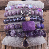 5pc Boho Multicolor Beaded Bracelet Set Women's Jewelry Accessory