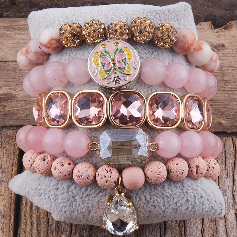 5pc Boho Multicolor Beaded Bracelet Set Women's Jewelry Accessory