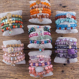 5pc Boho Multicolor Beaded Bracelet Set Women's Jewelry Accessory